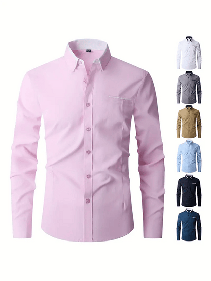 Men's Geometric Design Business Casual Shirt