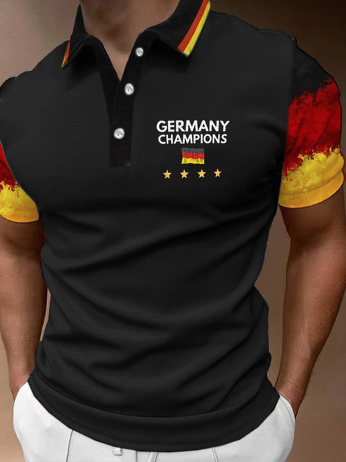 Men's Germany National Football Team Print Polo Shirt