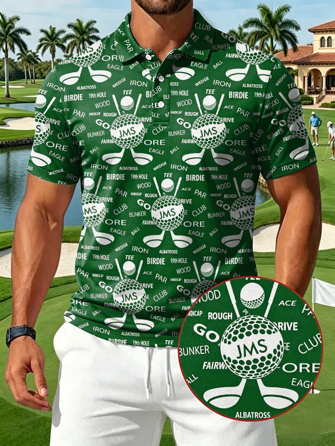Custom Golf Men's Printed Casual Polo Shirt