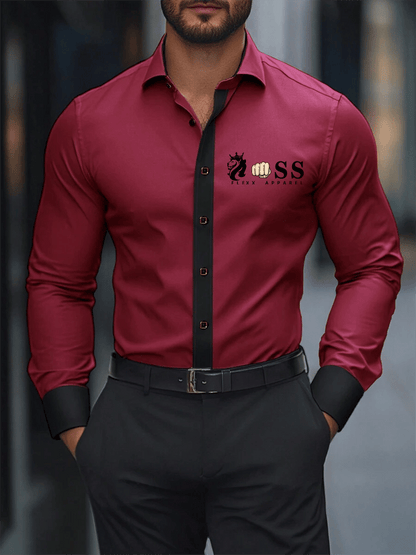 Men's Contrast Business Casual Shirt