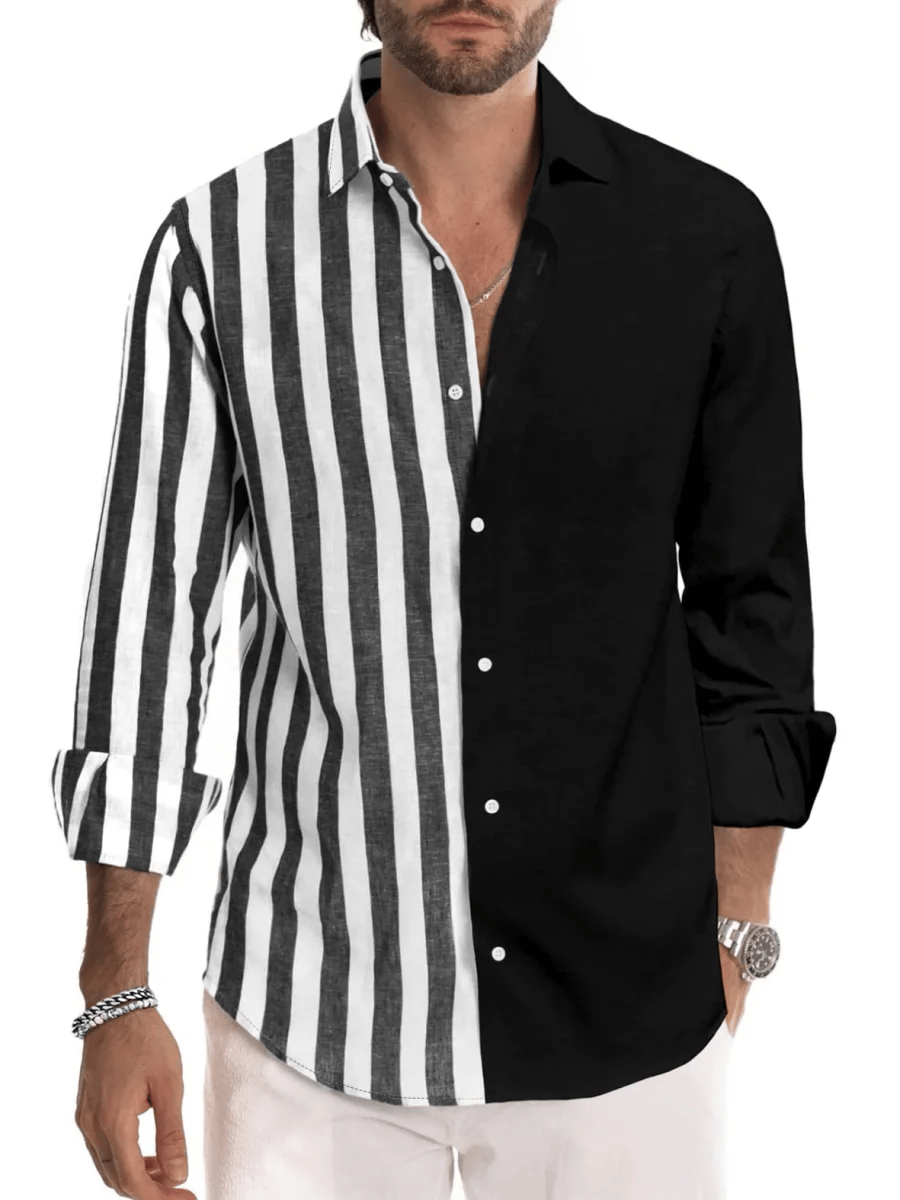 Men's Casual Striped Print Shirt