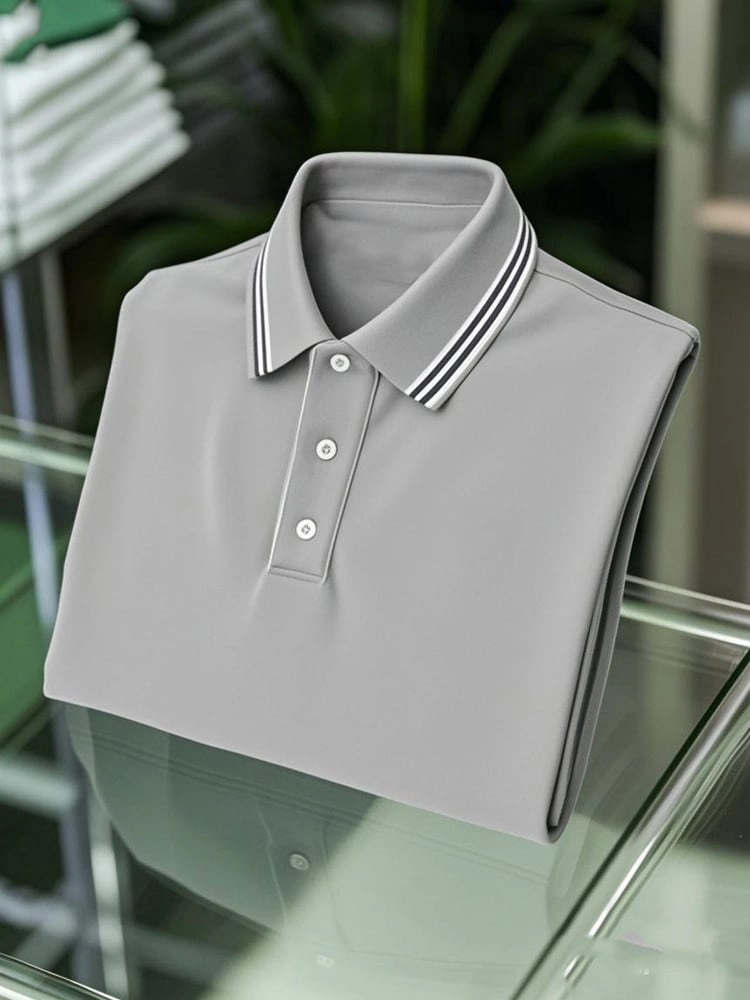Men's Business Casual Button Short Sleeve Polo Shirt