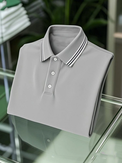 Men's Business Casual Button Short Sleeve Polo Shirt