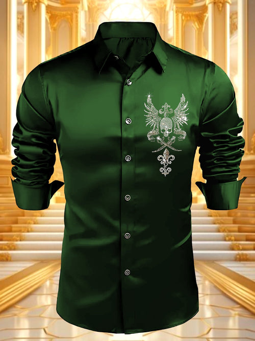 Men's Satin Luxe Long Sleeve Button Down Shirt
