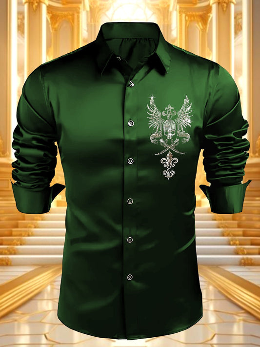 Men's Satin Luxe Long Sleeve Button Down Shirt
