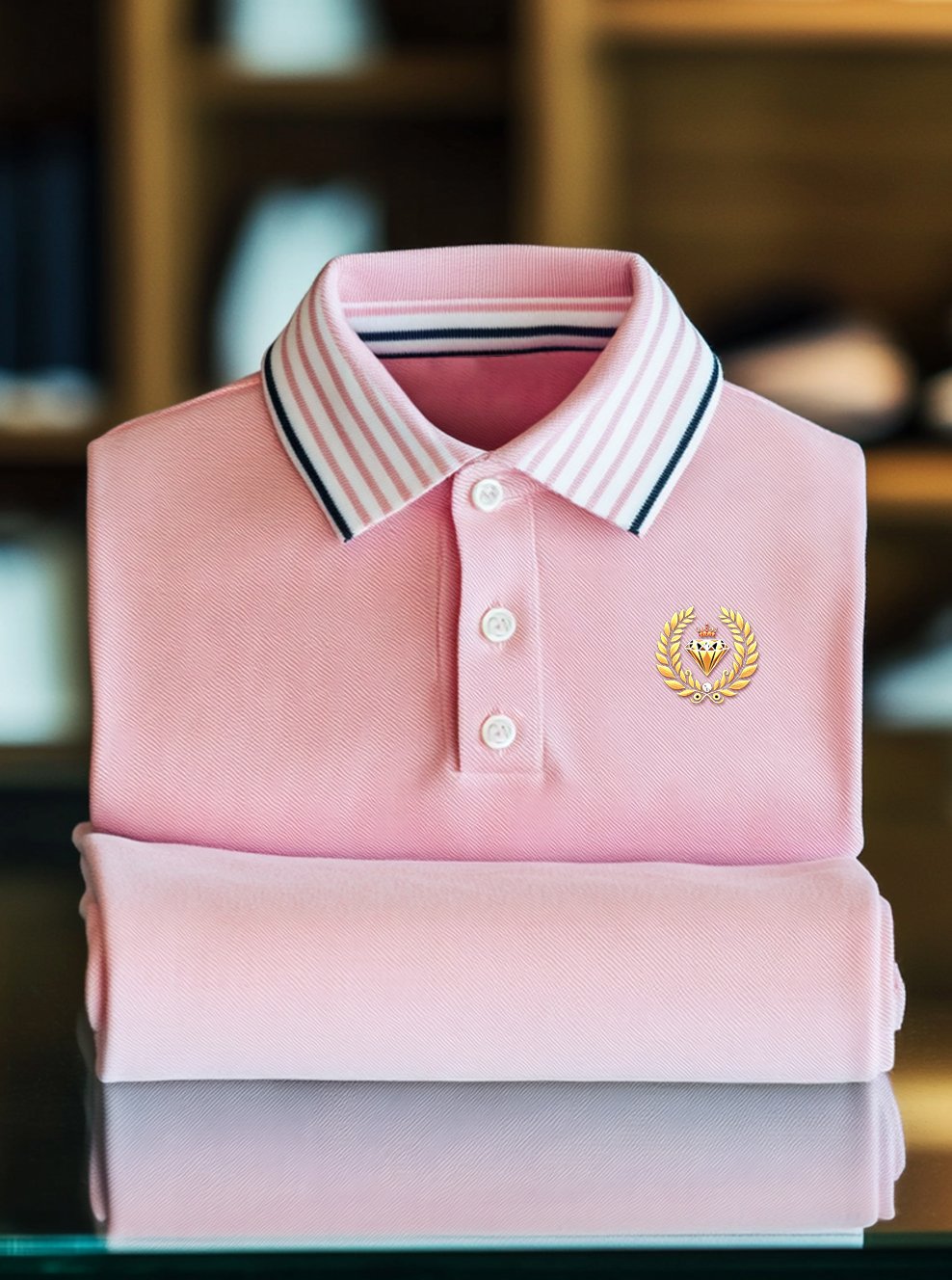 Men's Business Casual Button Short Sleeve Polo Shirt