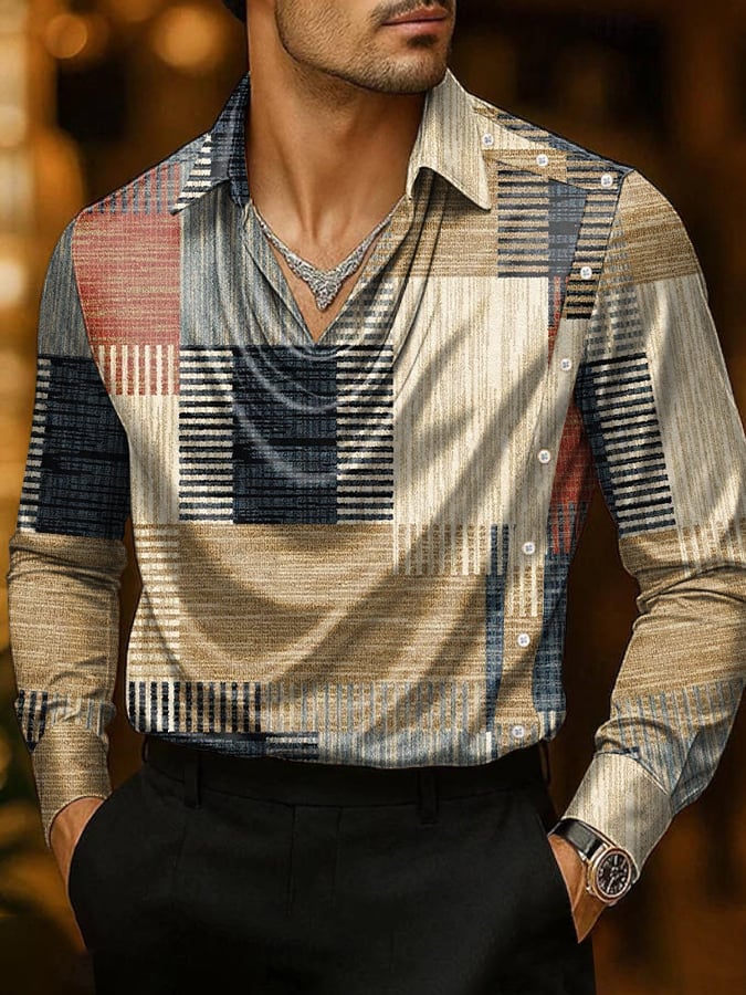 Men's Business Casual Satin Shirt