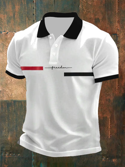Men's Faith Printed Button Design Polo Shirt
