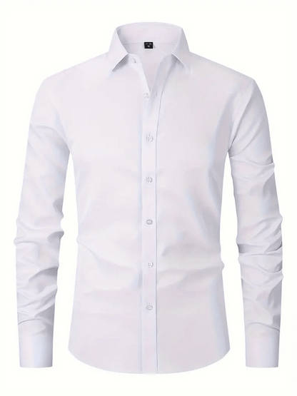 Men's Solid Color Design Business Casual Shirt