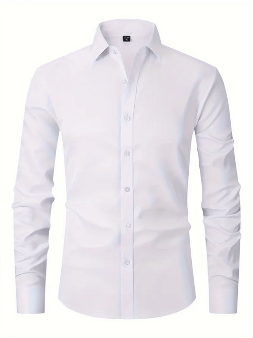 Men's Solid Color Design Business Casual Shirt