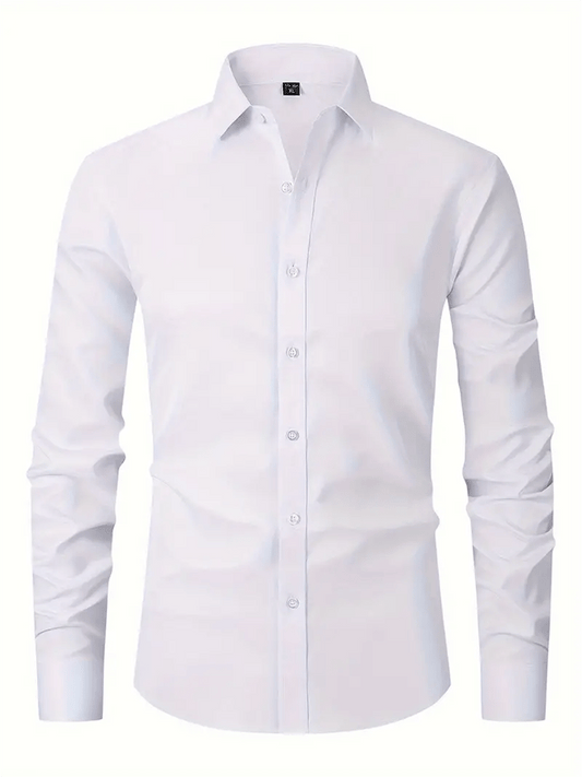 Men's Solid Color Design Business Casual Shirt