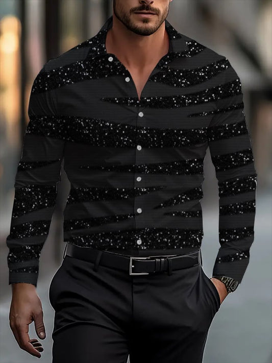 Men's Street Style Business Casual Printed Long Sleeve Shirt