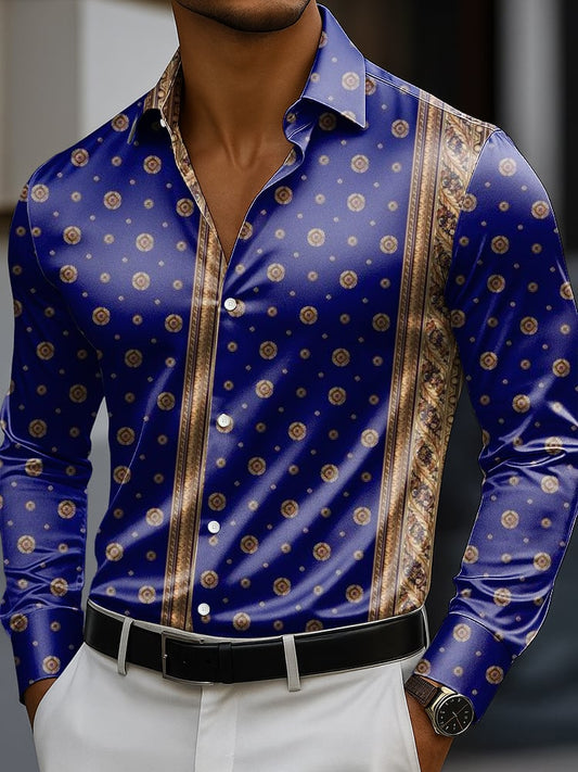 Men's Classic Business Casual Luxe Long Sleeve Button Down Shirt