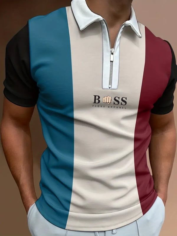Casual Men'S Zipper Polo