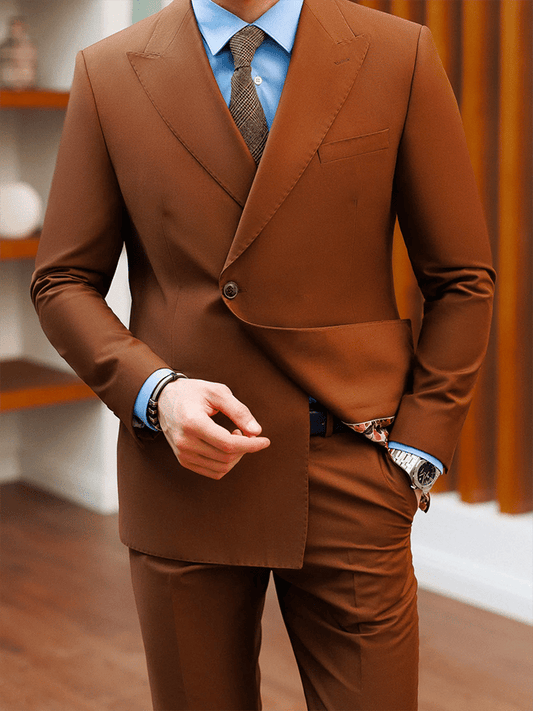 Men's Vintage Single-Breasted Solid Color Gentleman's Business Suit Jacket