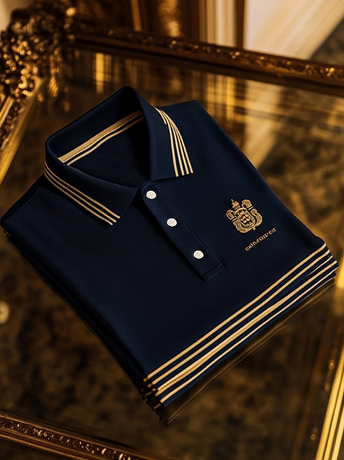 Men's Business Casual Button Short Sleeve Polo Shirt