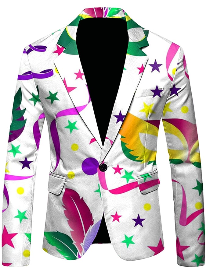 Men's Versatile With Carnival Design Blazer
