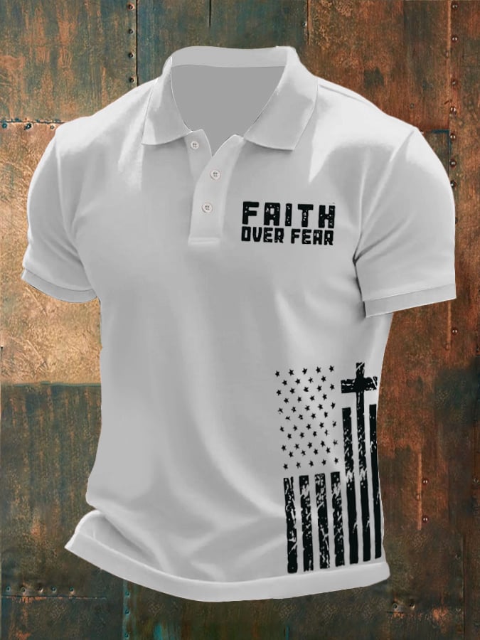 Men's Casual Contrast Color Faith Polo