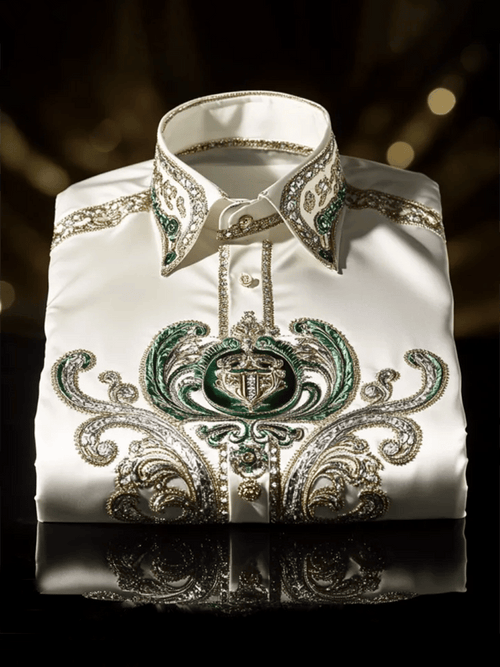 Men's Satin Luxe Print Short Sleeve Button Shirt
