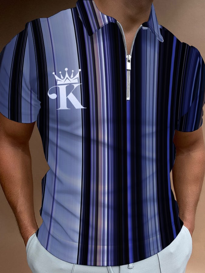 Casual Men'S Zipper Polo
