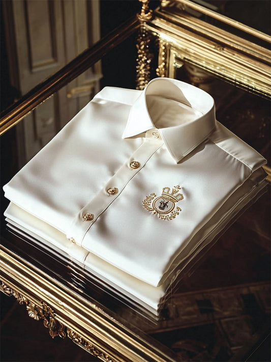 Men's Satin Luxe Long Sleeve Button Down Shirt