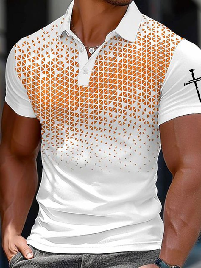 Men's Casual Contrast Color Faith Polo