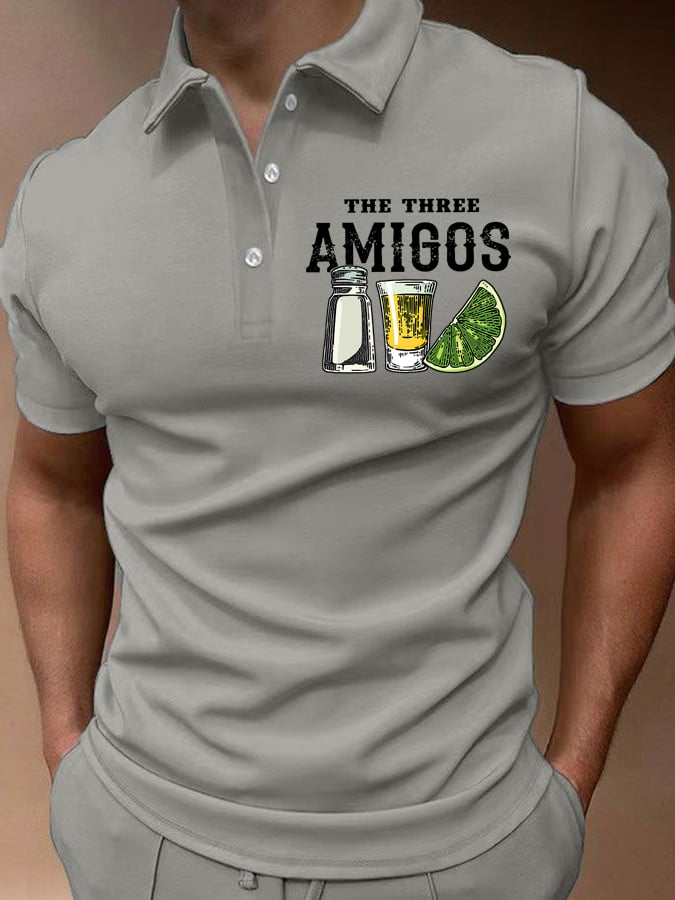Men's The Three Amigos Cinco De Mayo Print Polo Shirt