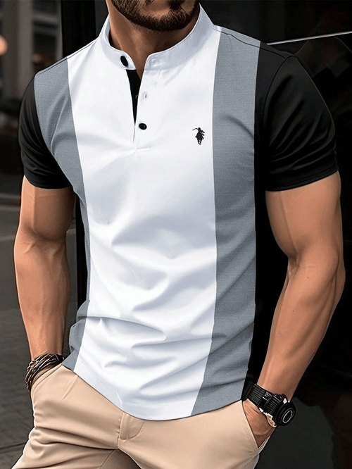 Men's Outdoor Western Bullhead Short Sleeve Henley T-Shirt