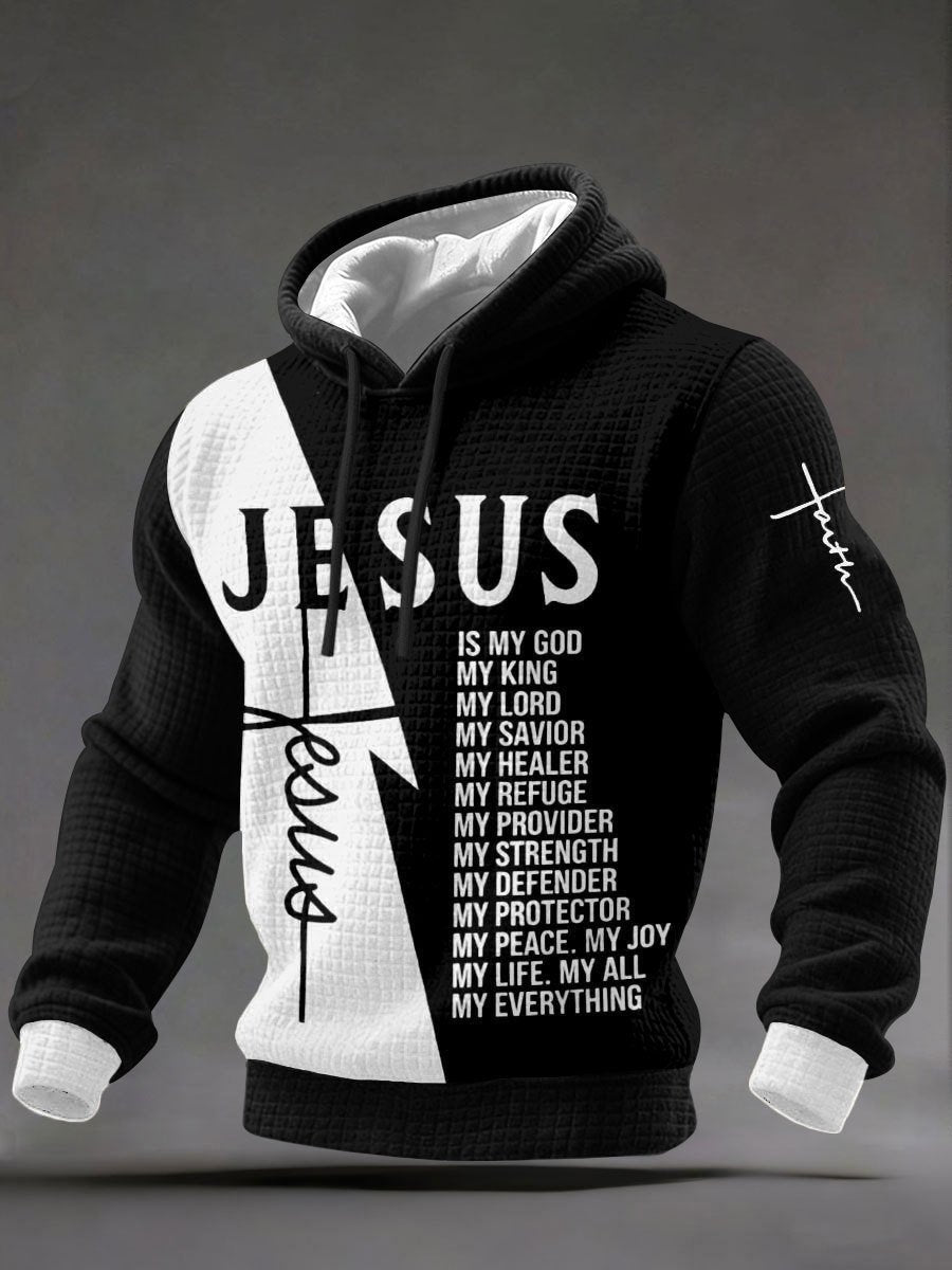 Men'S Casual Sweatshirt With Religious-Themed Print-Fast Shipping
