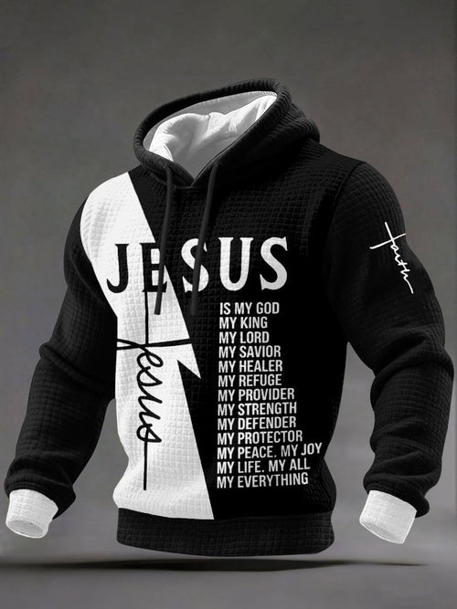 Men'S Casual Sweatshirt With Religious-Themed Print-Fast Shipping