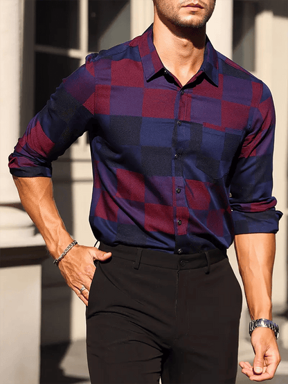 Men's Plaid Business Casual Shirt