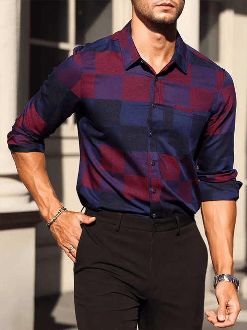 Men's Plaid Business Casual Shirt