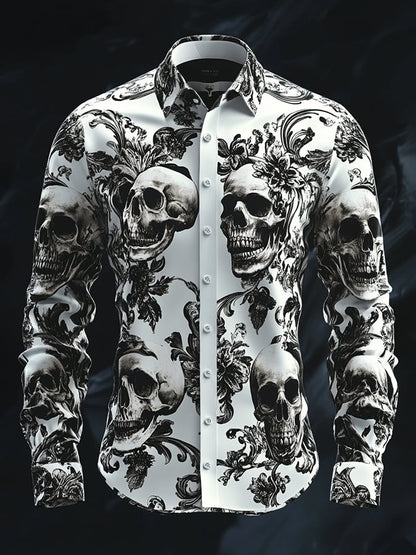 Men's Vintage Art Skull Shirt