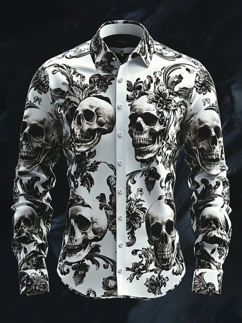 Men's Vintage Art Skull Shirt