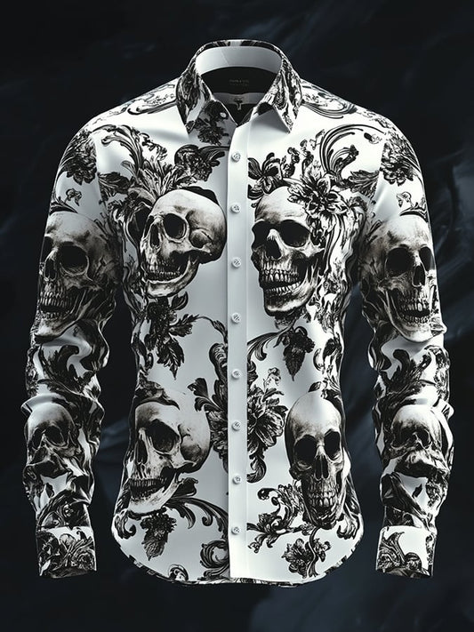 Men's Vintage Art Skull Shirt