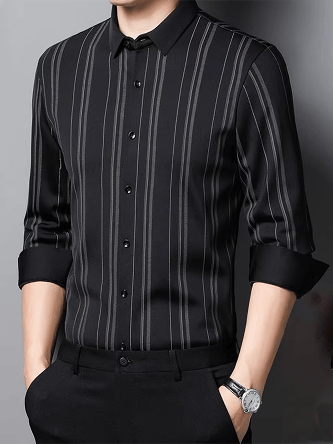 Men's Striped Business Casual Shirt