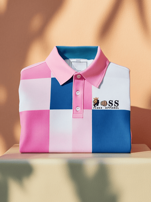 Men's Business Casual Printed Short Sleeve Polo Shirt