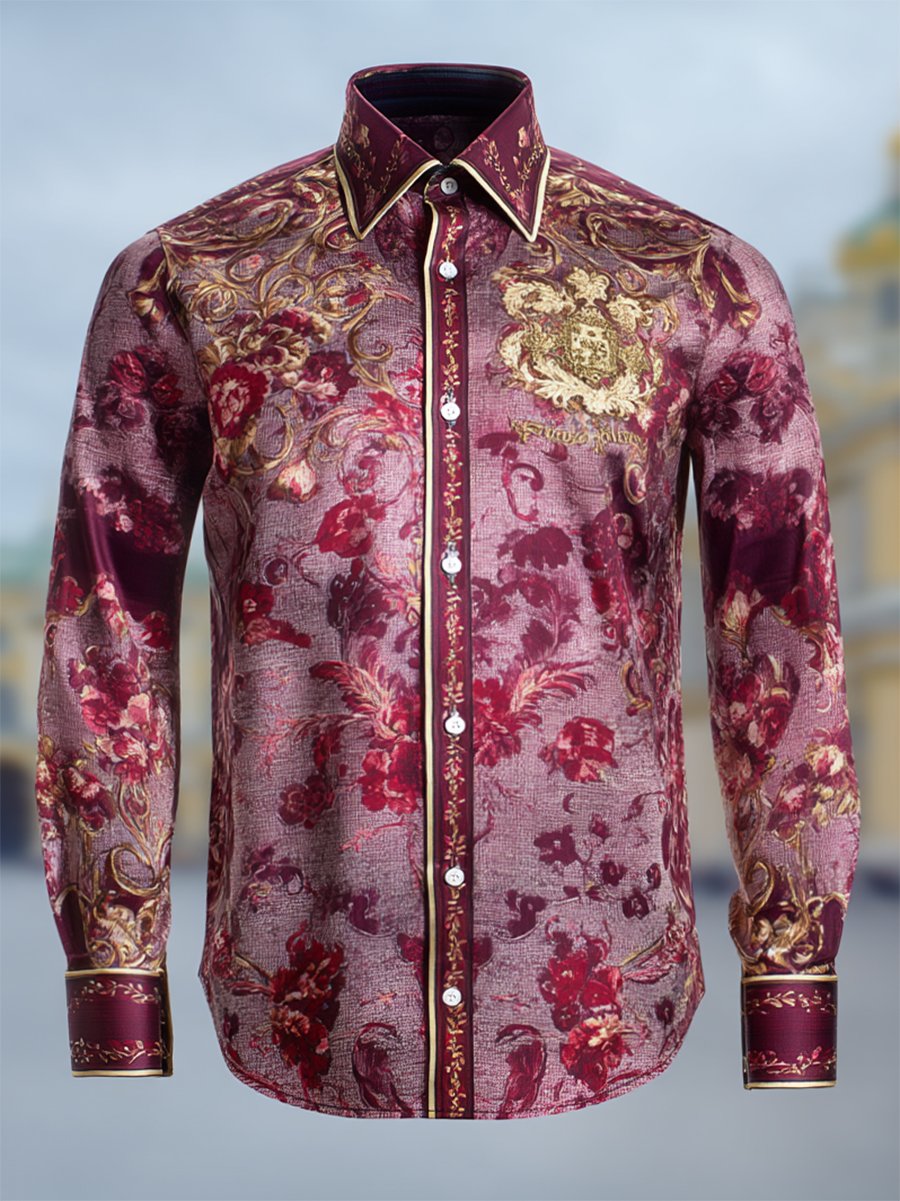 Men's Luxe Satin Long Sleeve Shirt