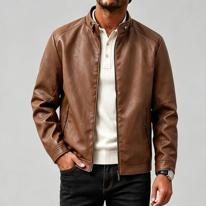 Men's Casual PU Leather Jacket