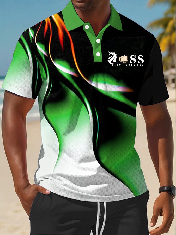 Men's Fashion Casual Business Contrast Color Polo