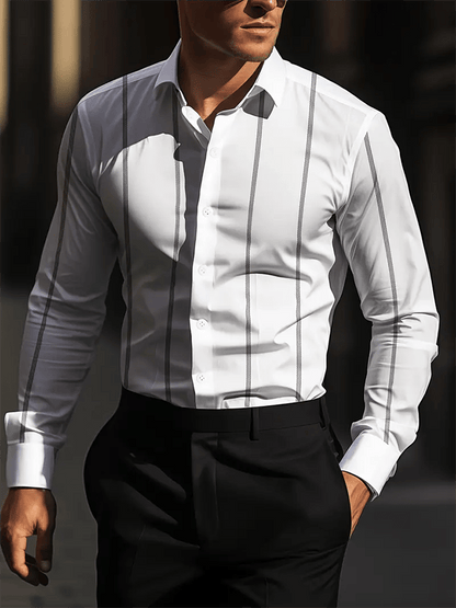 Men's Striped Business Casual Shirt