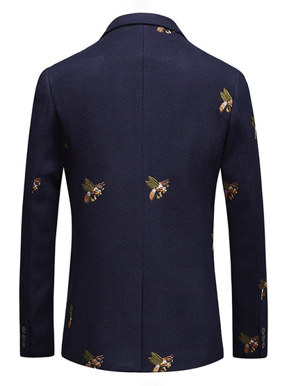 Men's Business Casual Embroidered Suit Jacket