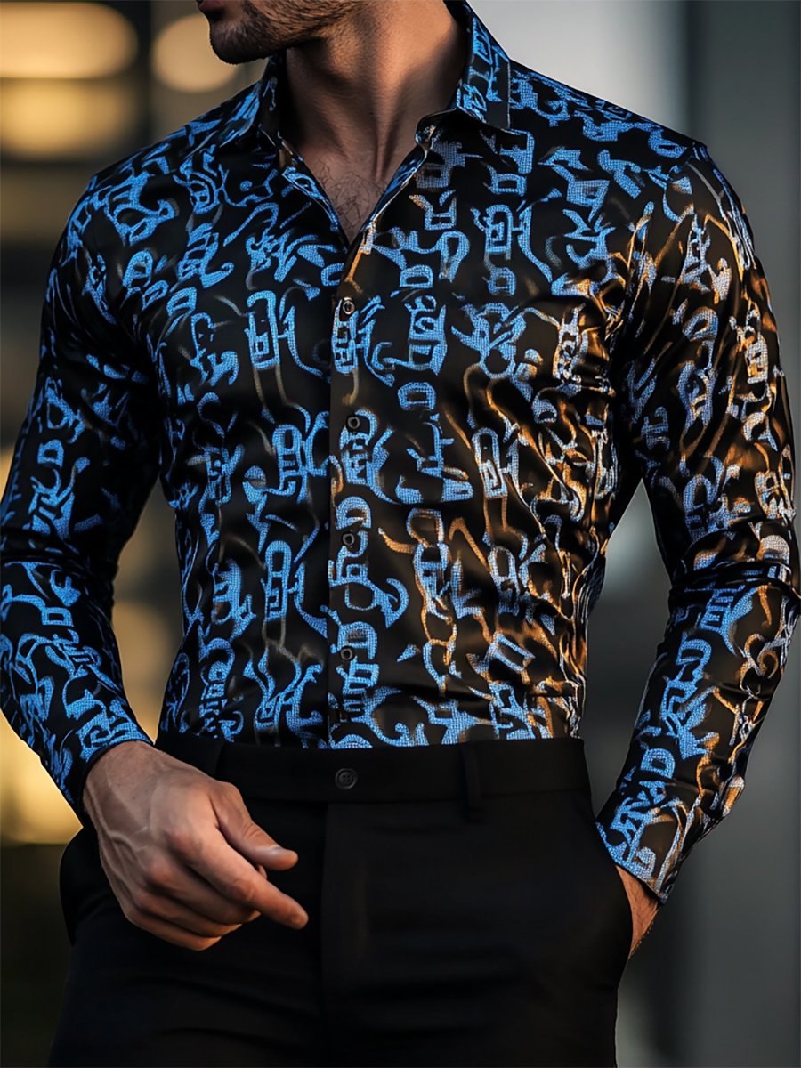 Men's Satin Luxe Long Sleeve Button Down Shirt