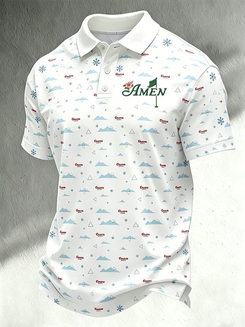 Men's Casual Golf-Print Polo Shirt