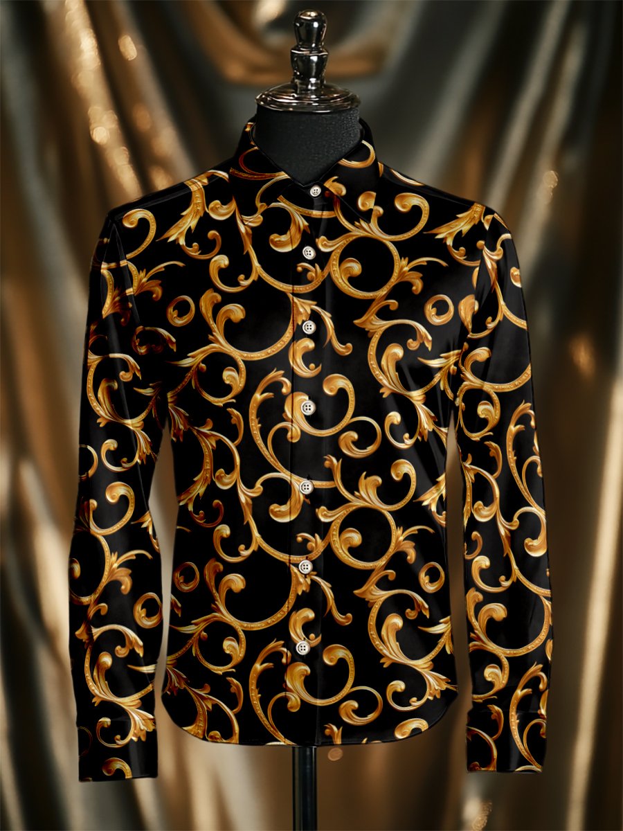 Men's Silk Luxury Business Long Sleeve Shirt