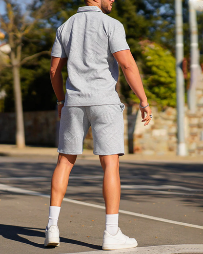 Suitmens Men's Gray Summer POLO Suit