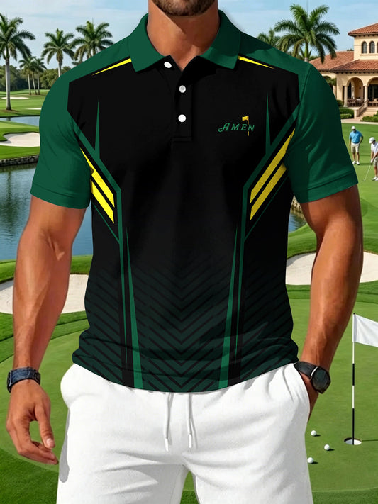 Men's Golf Print Casual Polo