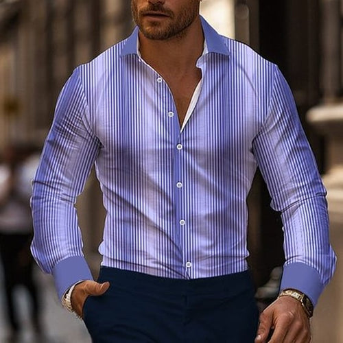 Men's Geometric Design Business Casual Shirt