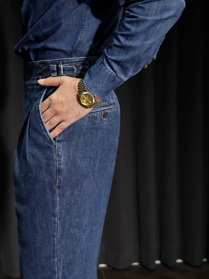 Men¡¯s Neapolitan Vintage High-Waisted Straight-Leg Jeans