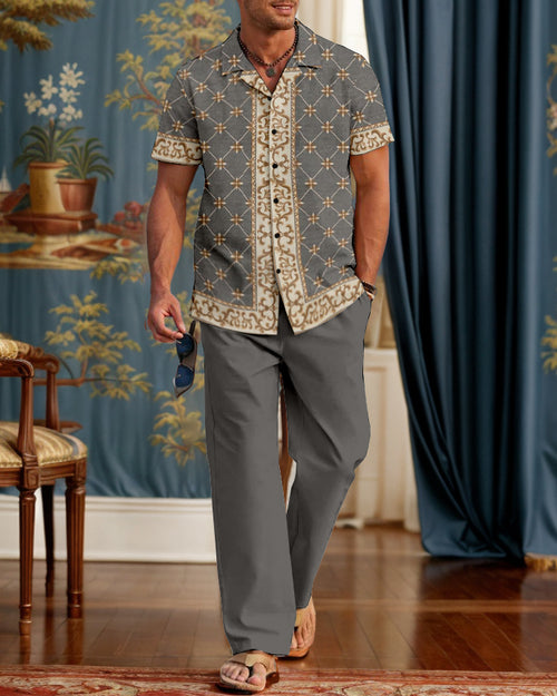 Rianmond Men's Gorgeous Geometry Patterns Walking Suit